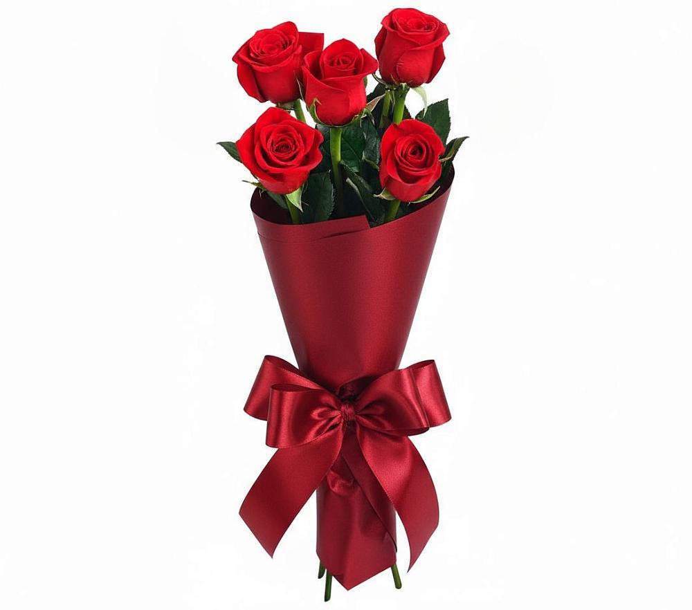 Букет 5 Красных роз Эдлесс Лав в Александров Гае
