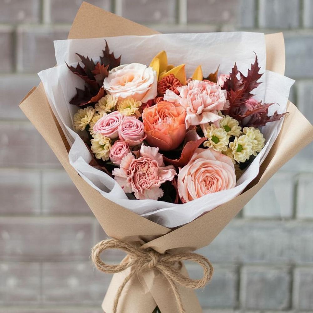 Букет цветов из: Гвоздики, Хризантемы и Розы в Александров Гае