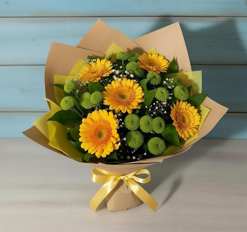 Букет цветов из: Герберы и Хризантемы в Александров Гае