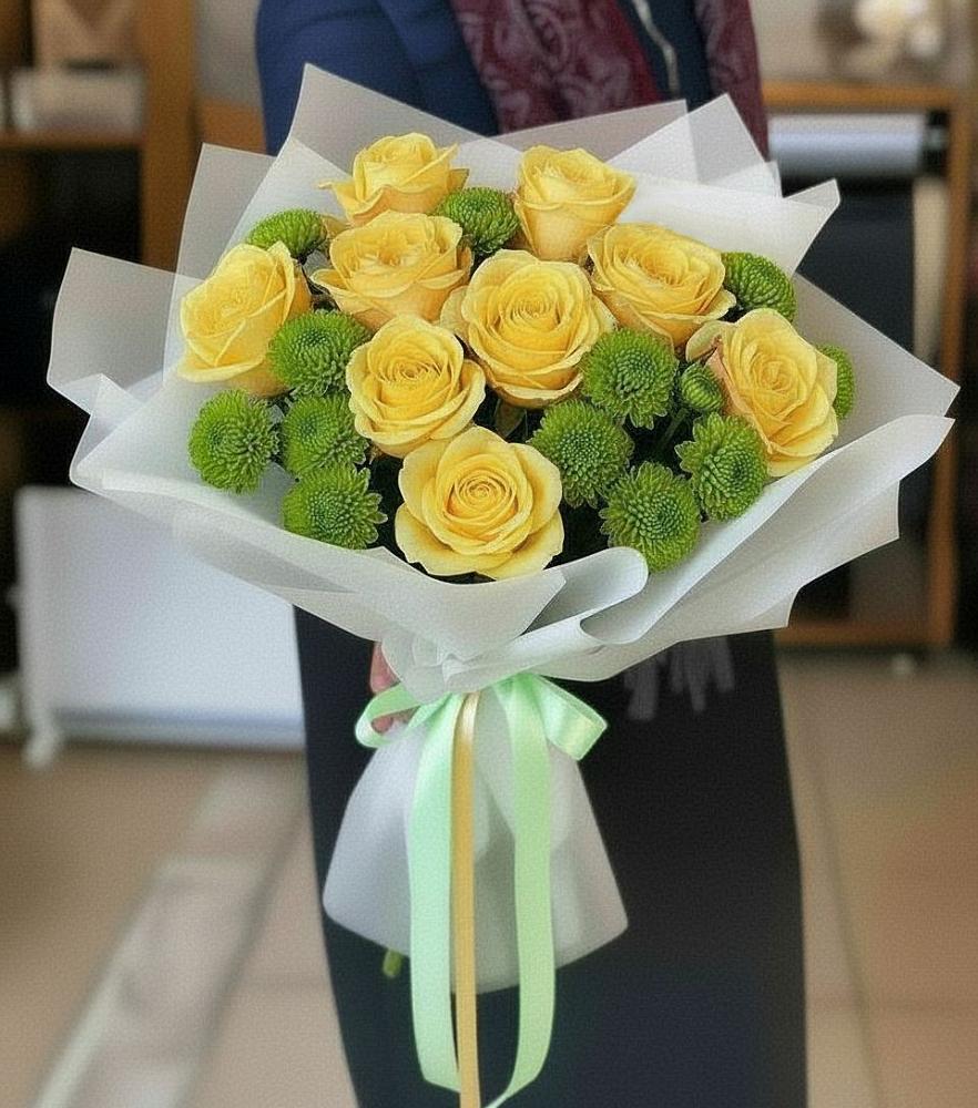 Букет цветов из: Хризантемы и Розы в Александров Гае