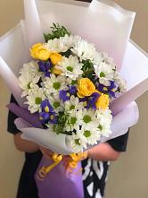 Букет цветов из:  Ирисы, Хризантемы и Розы #REPLACE_PRED# Александров Гае