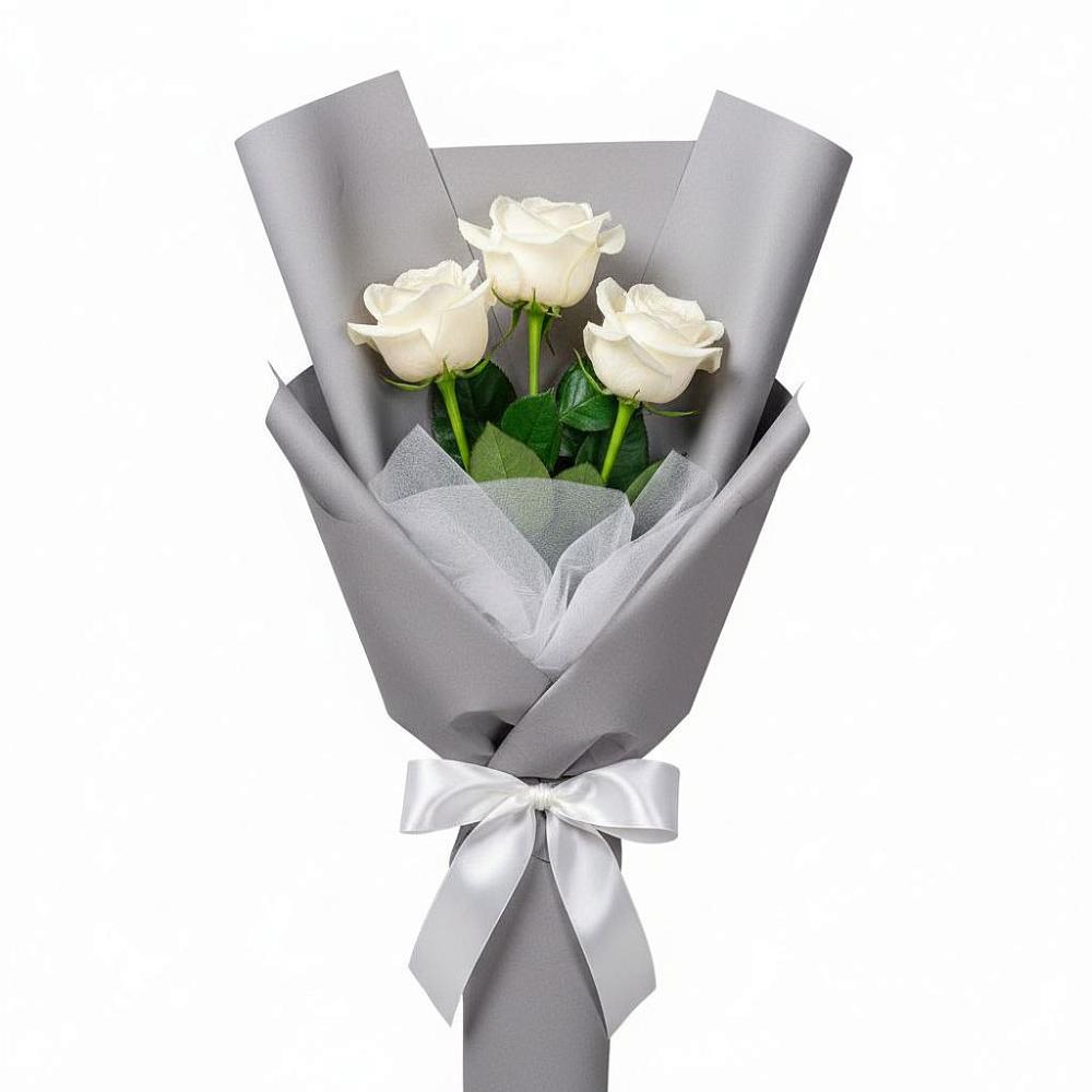 Букет 3 белые розы в Александров Гае