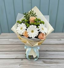 Букет цветов из:  Герберы, Розы и Хризантемы в Александров Гае